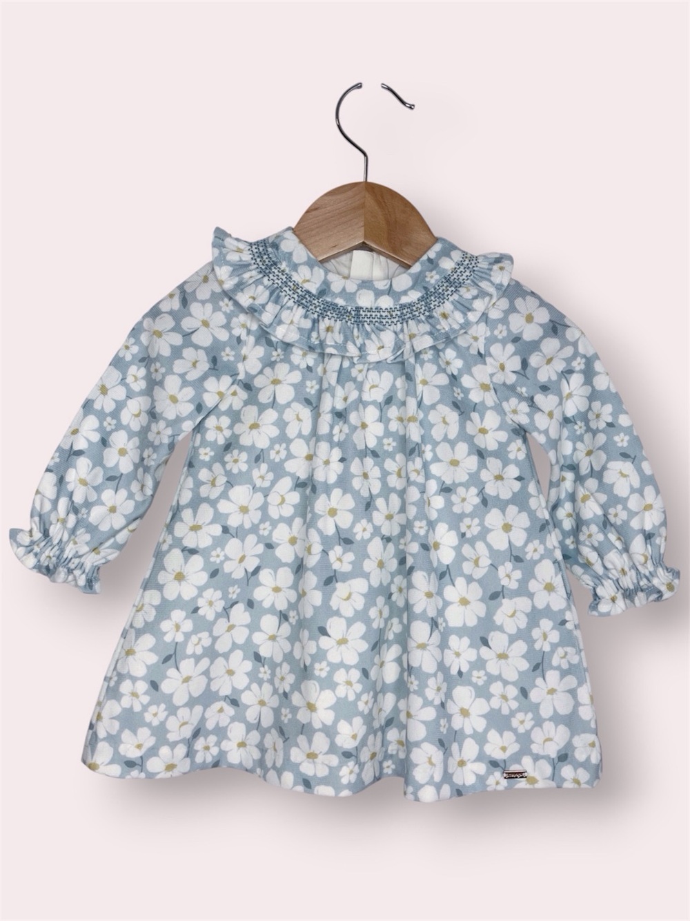 NWT Mayoral smocked dress blue white daisy floral infant girls 4-6 months